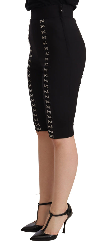 Dolce &amp; Gabbana Elegant High Waist Black Wool Shorts