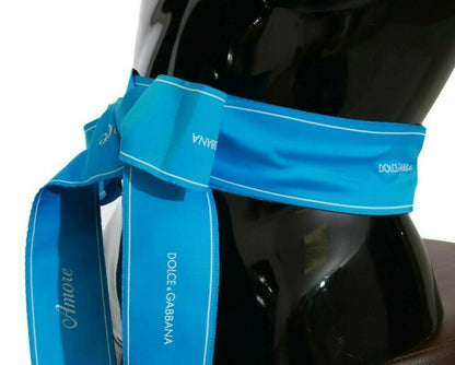 Dolce &amp; Gabbana Elegant Bow Snap Blue Waist Belt