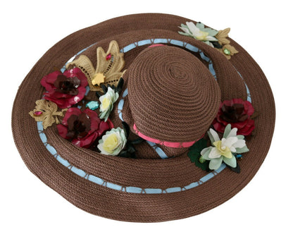 Dolce &amp; Gabbana Elegant Floppy Floral Wide Brim Hat