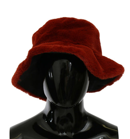 Dolce &amp; Gabbana Elegant Red Bucket Cap with Logo Detailing