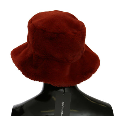 Dolce &amp; Gabbana Elegant Red Bucket Cap with Logo Detailing