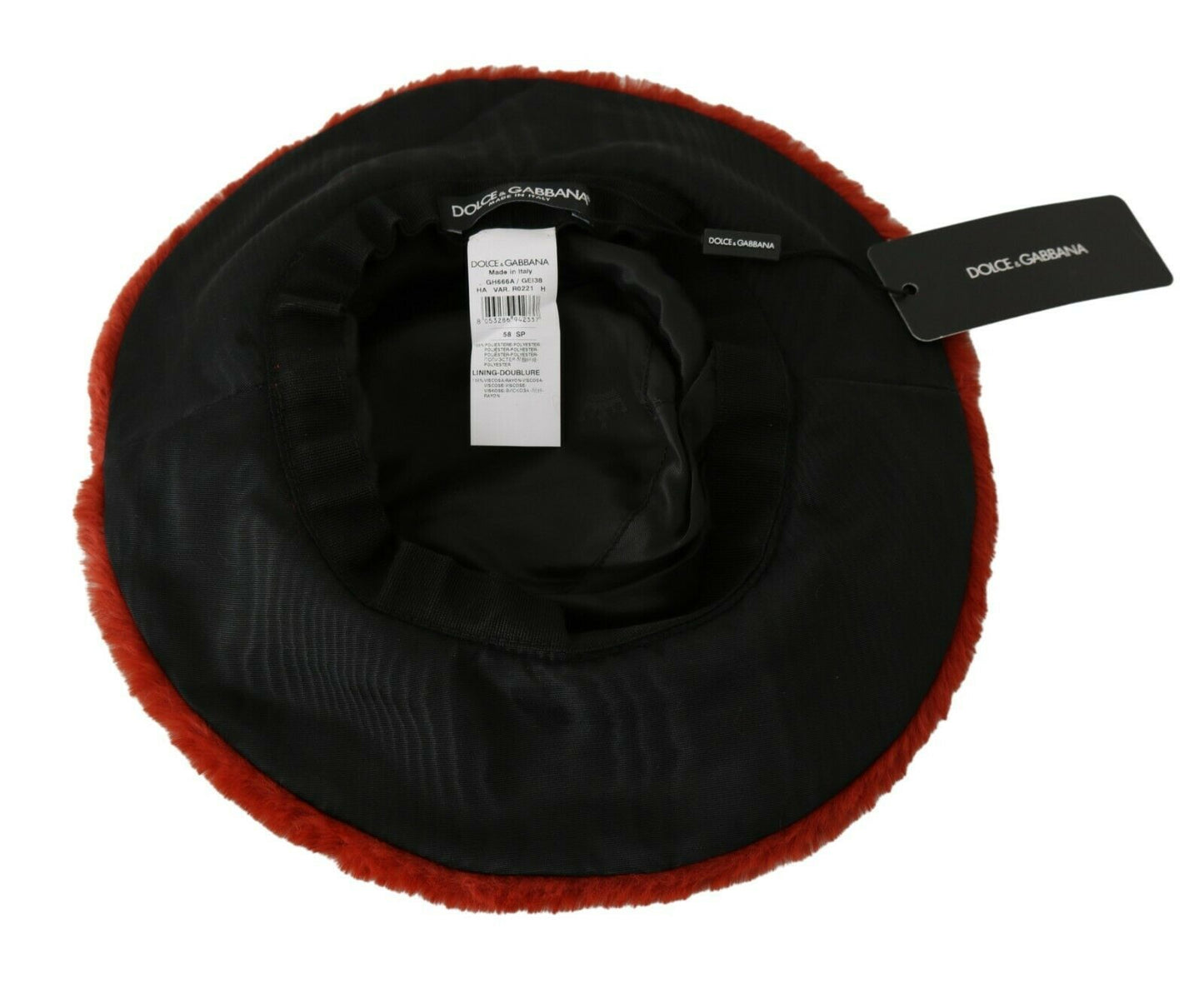 Dolce &amp; Gabbana Elegant Red Bucket Cap with Logo Detailing