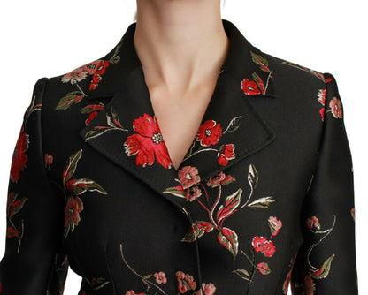 Dolce & Gabbana Elegant Floral Embroidered Trench Coat