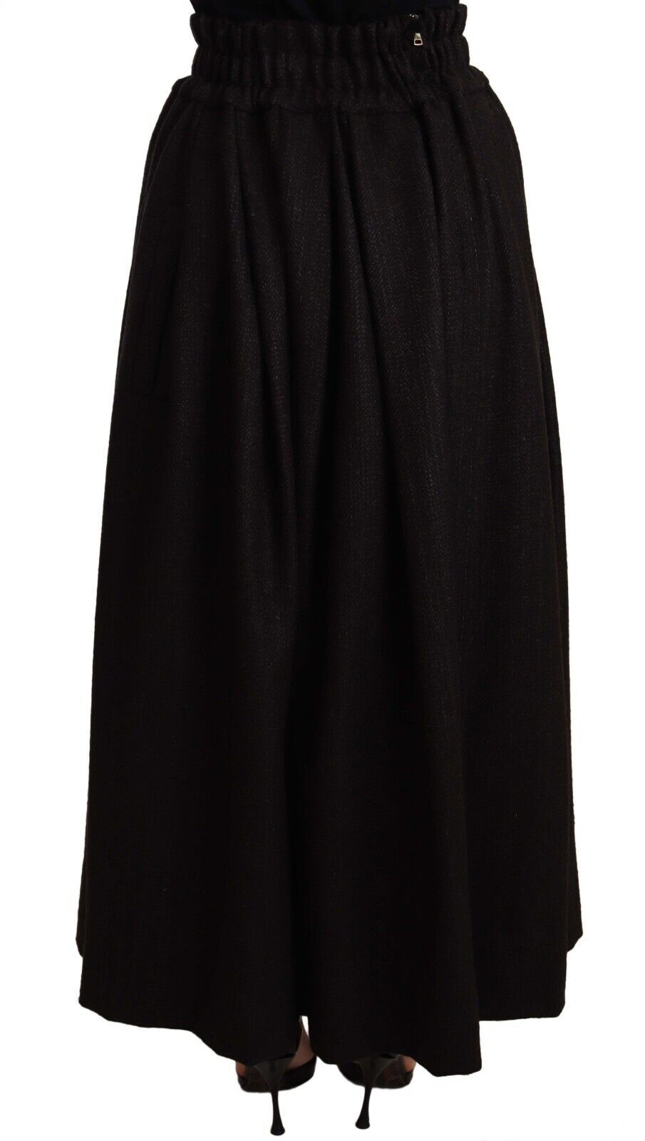 Dolce &amp; Gabbana Elegant High Waist Maxi A-line Wool Skirt