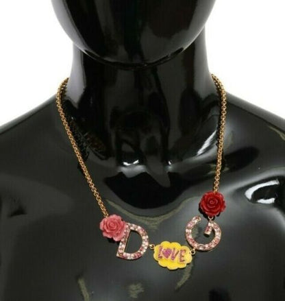 Dolce &amp; Gabbana Gold Crystal Charm Statement Necklace