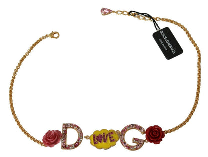 Dolce &amp; Gabbana Gold Crystal Charm Statement Necklace