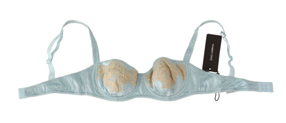 Dolce & Gabbana Elegant Silk Blend Balconette Bra in Light Blue