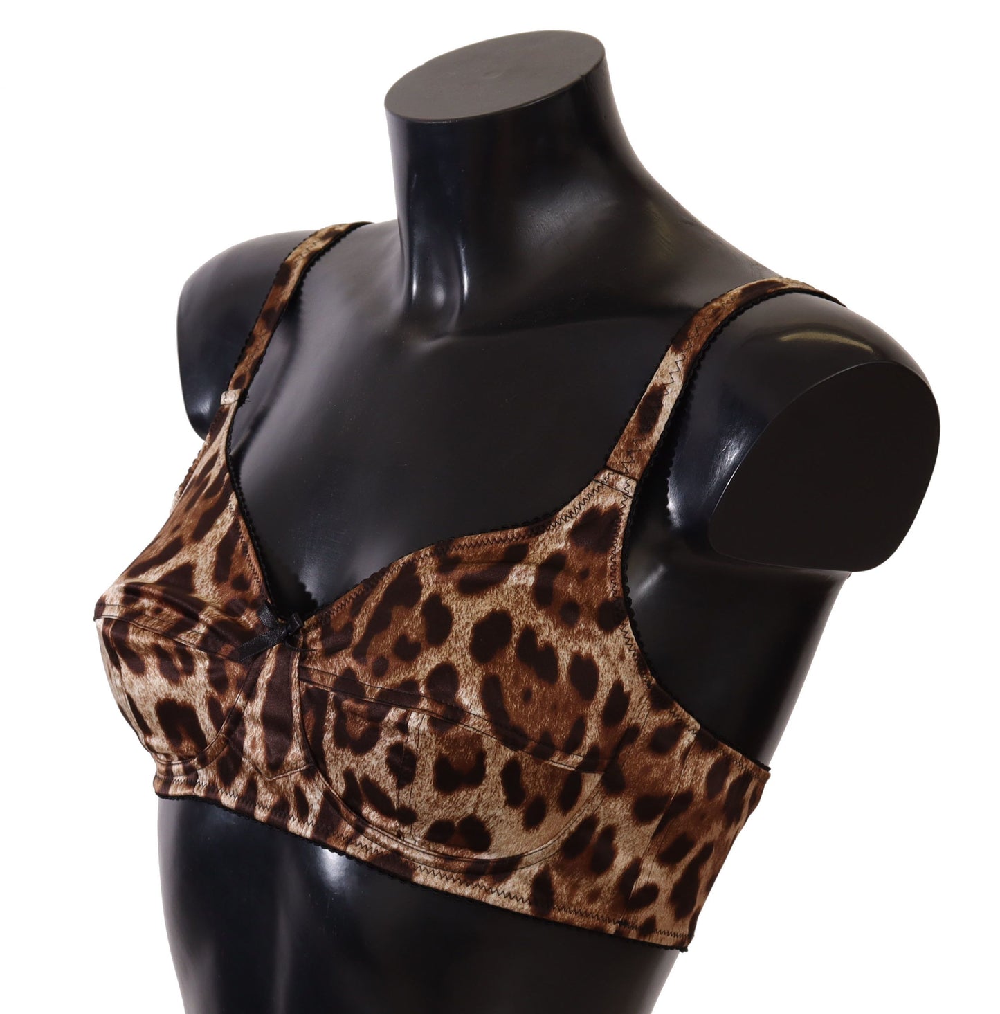 Dolce &amp; Gabbana Elegant Silk Leopard Print Bra