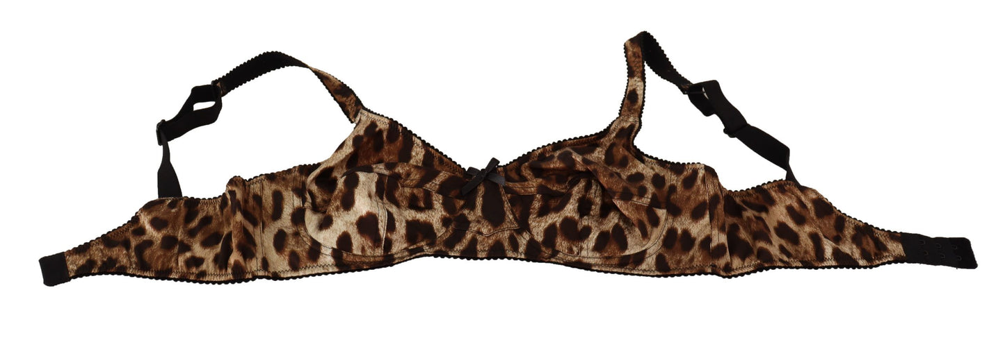 Dolce &amp; Gabbana Elegant Silk Leopard Print Bra