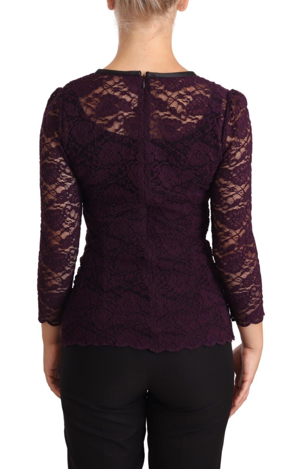 Dolce &amp; Gabbana Elegant Sheer Lace Long Sleeve Blouse