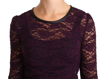 Dolce &amp; Gabbana Elegant Sheer Lace Long Sleeve Blouse