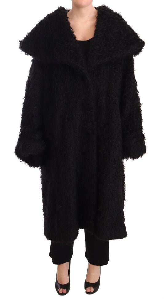 Dolce & Gabbana Sleek Runway Fur Cape Trench Jacket