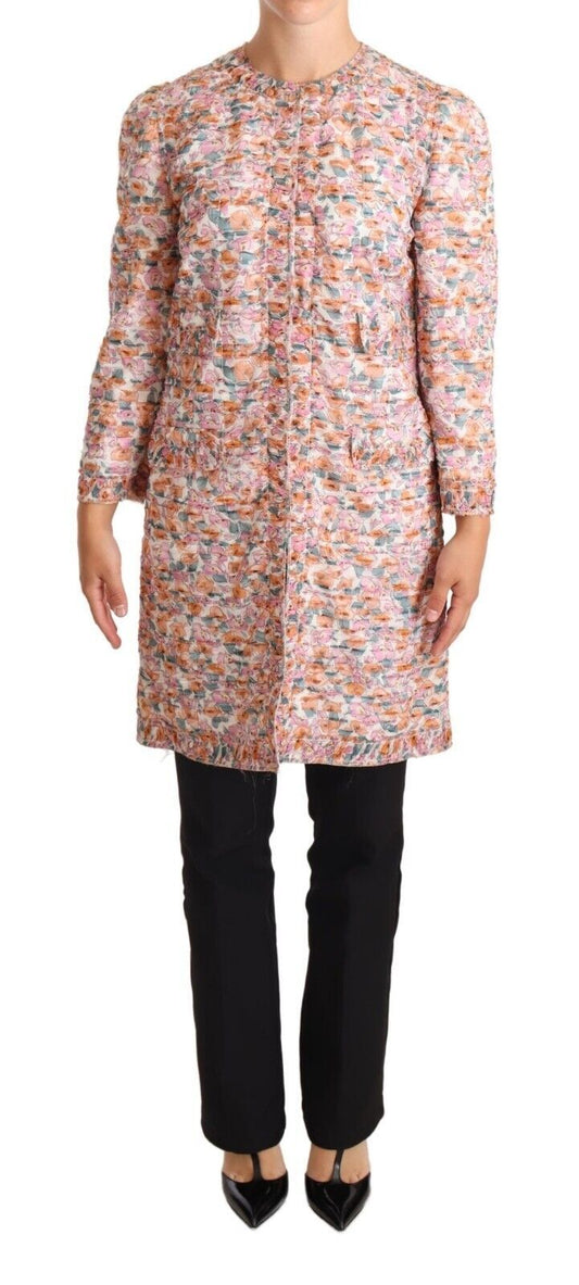 Dolce &amp; Gabbana Elegant Floral Silk Trench Coat