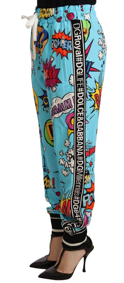 Dolce &amp; Gabbana Chic Cartoon Print Knitted Jogger Pants