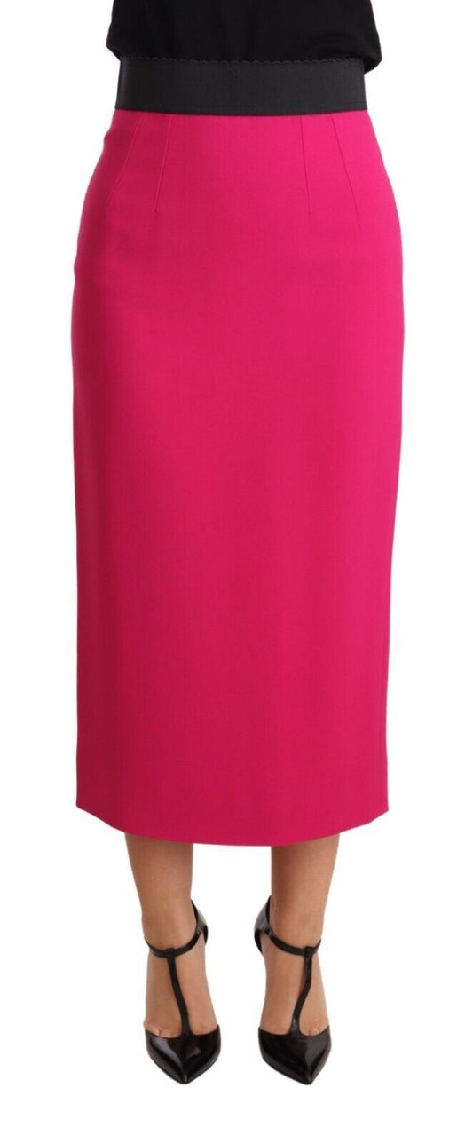 Dolce &amp; Gabbana Elegant High-Waisted Pencil Skirt in Pink