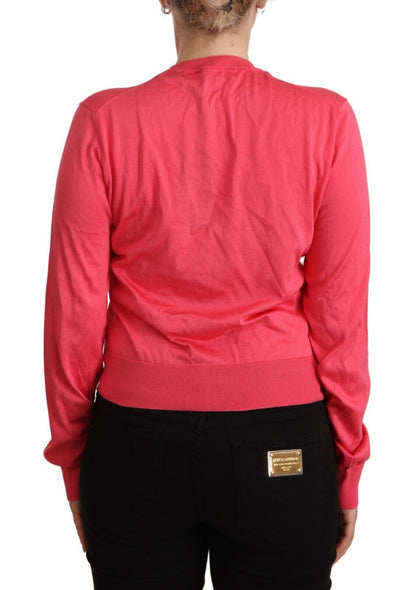 Dolce &amp; Gabbana Elegant Pink Silk Crewneck Sweater