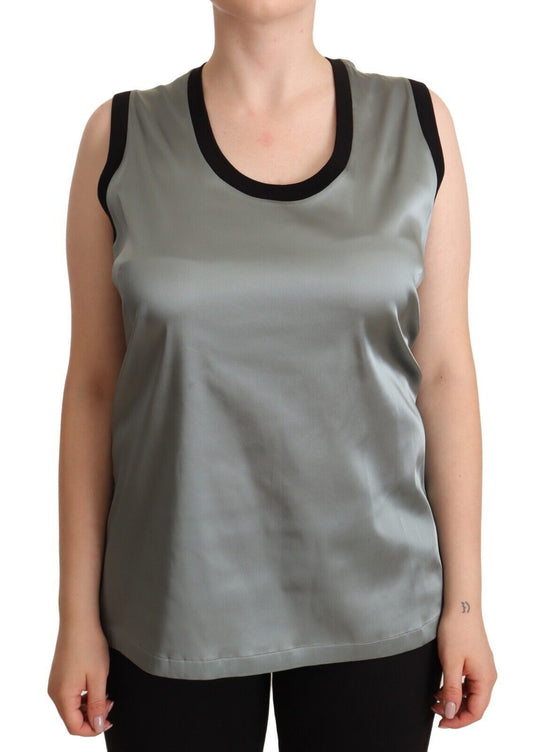 Dolce &amp; Gabbana Elegant Silver Sleeveless Blouse