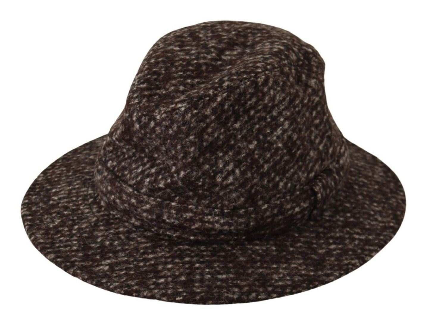 Dolce &amp; Gabbana Elegant Gray Tweed Wide Brim Hat