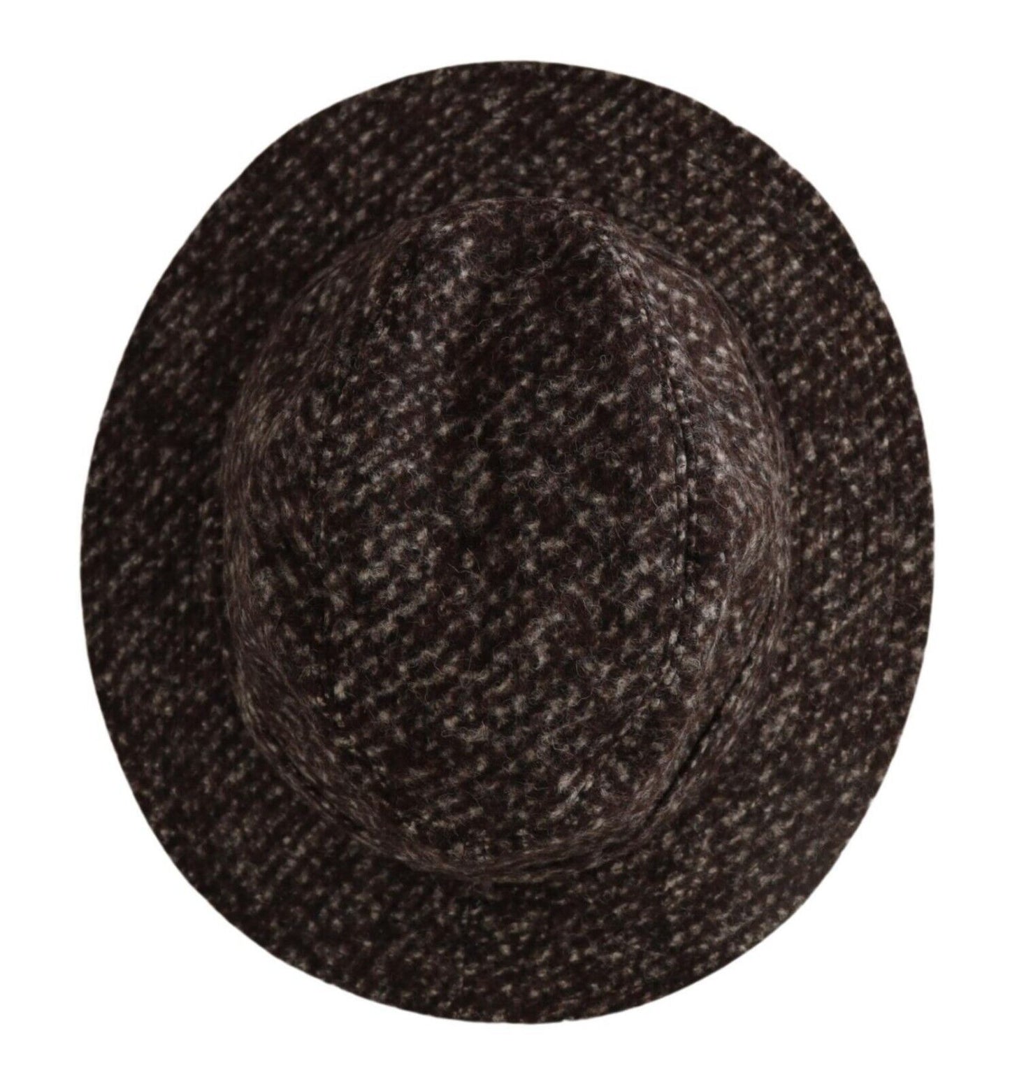 Dolce &amp; Gabbana Elegant Gray Tweed Wide Brim Hat