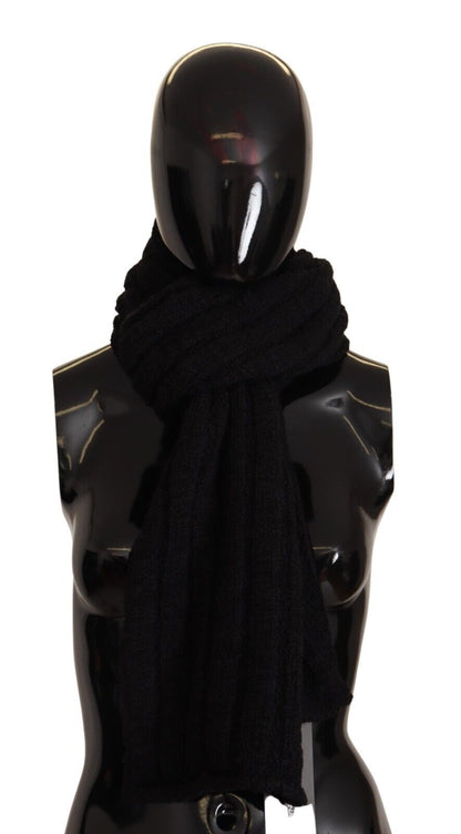 Dolce &amp; Gabbana Elegance Unleashed Black Wool Scarf