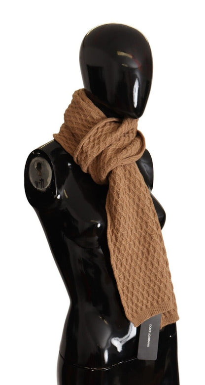 Dolce &amp; Gabbana Elegant Dark Brown Knitted Scarf