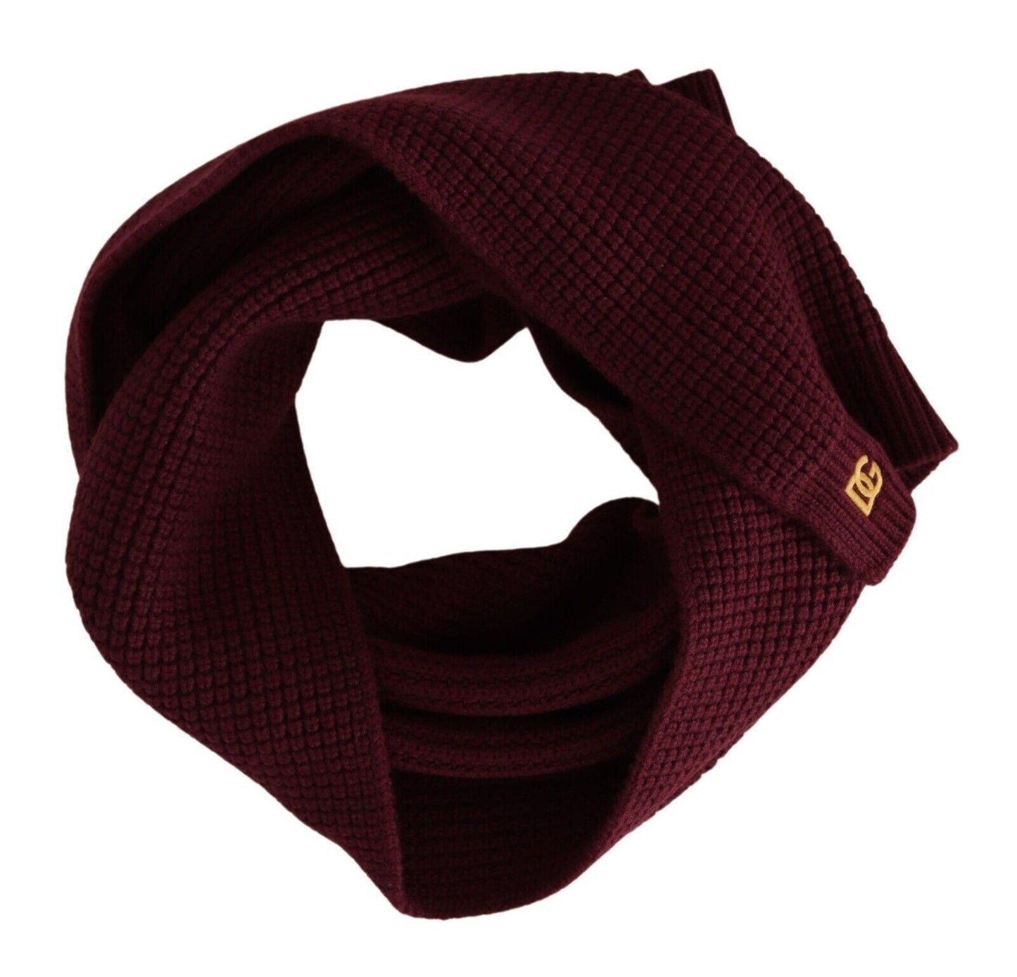 Dolce &amp; Gabbana Elegant Cashmere Knit Scarf in Dark Red