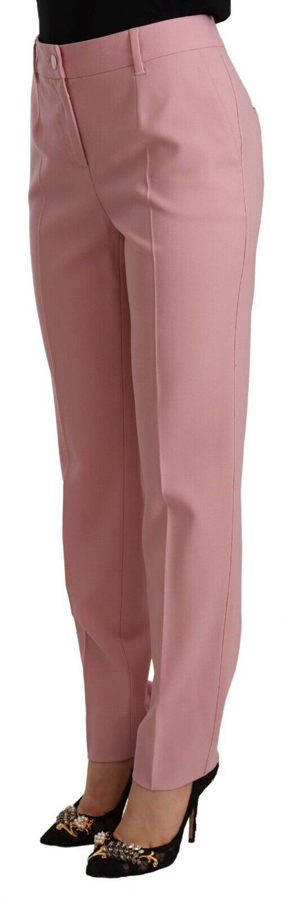 Dolce &amp; Gabbana Elegant Pink High-Waisted Trousers