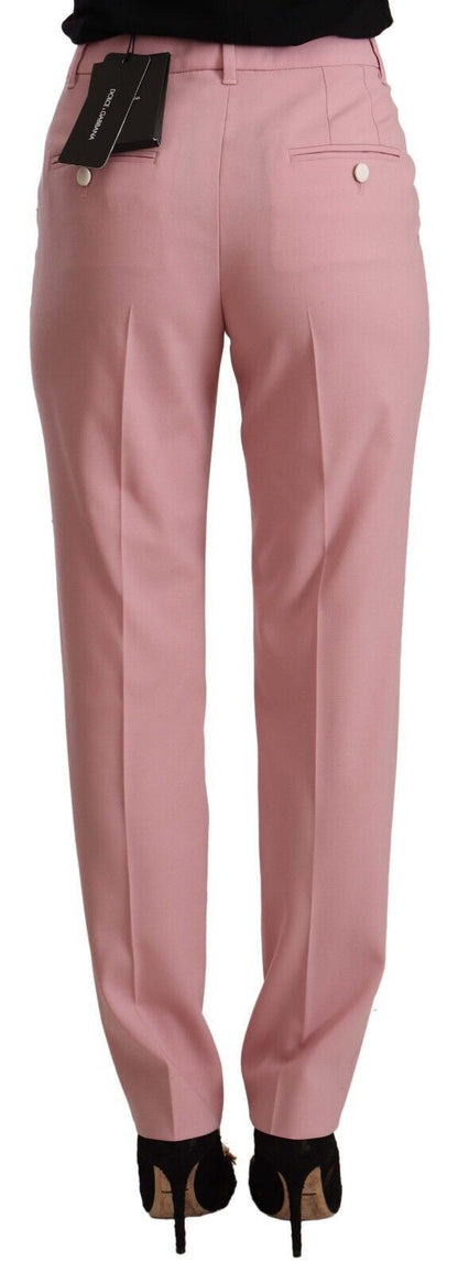 Dolce &amp; Gabbana Elegant Pink High-Waisted Trousers