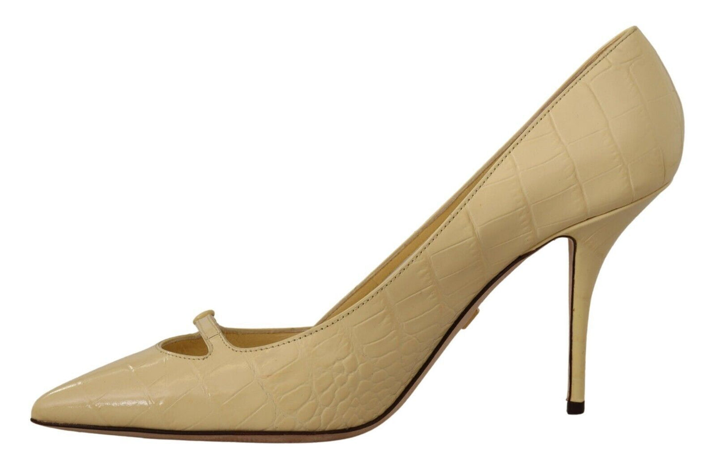 Dolce &amp; Gabbana Chic Pointed Toe Leather Pumps in Sunshine Yellow