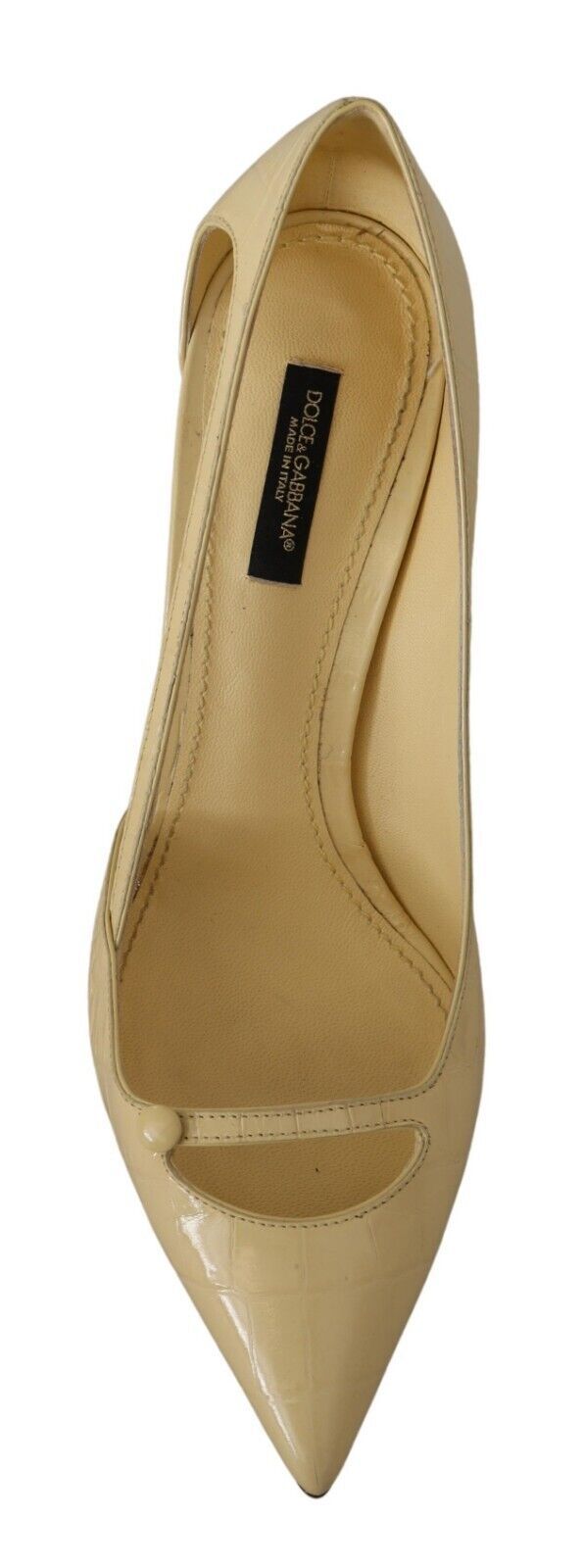 Dolce &amp; Gabbana Chic Pointed Toe Leather Pumps in Sunshine Yellow