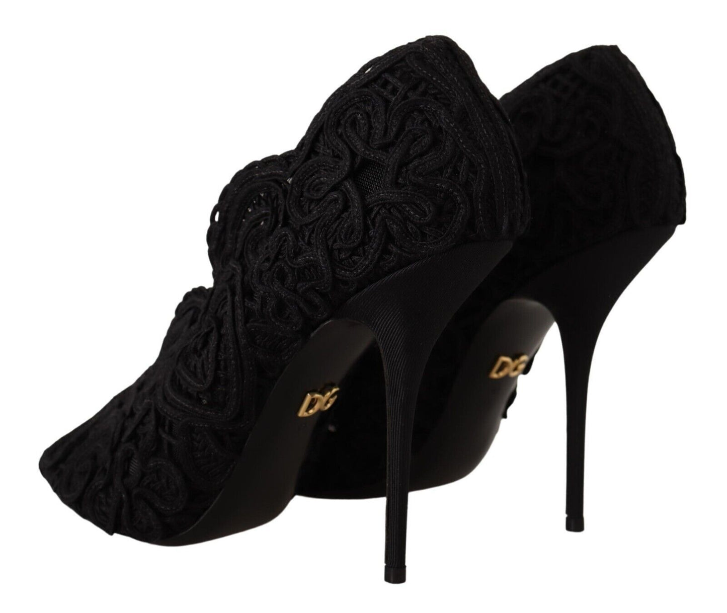 Dolce &amp; Gabbana Elegant Black Lace Stiletto Heels