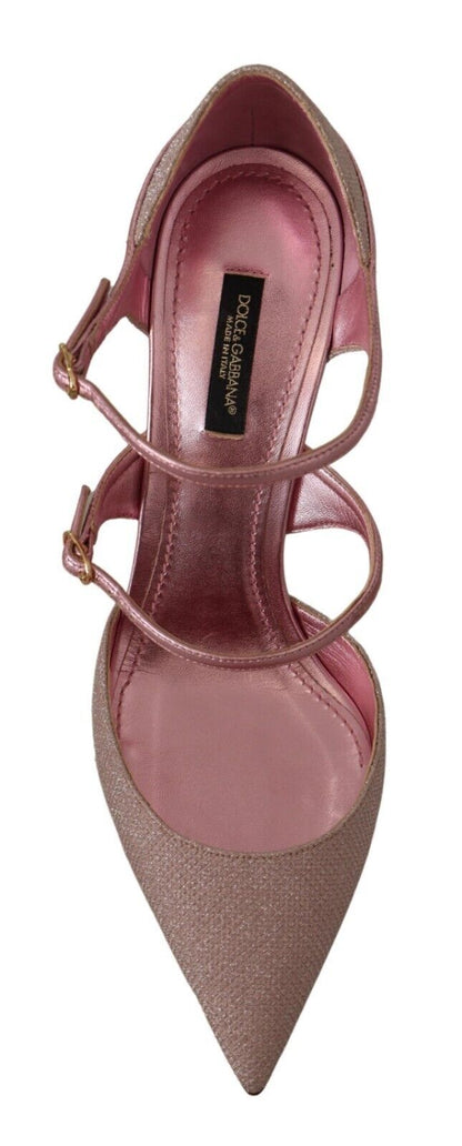 Dolce &amp; Gabbana Pink Glitter High Heel Sandals