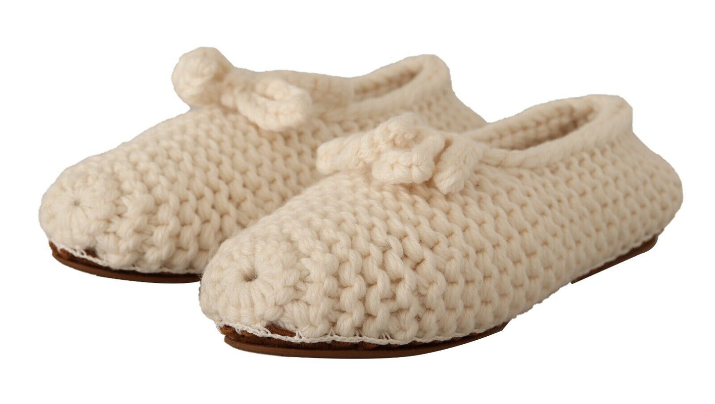 Dolce &amp; Gabbana Chic Wool Knit Ballerina Flats