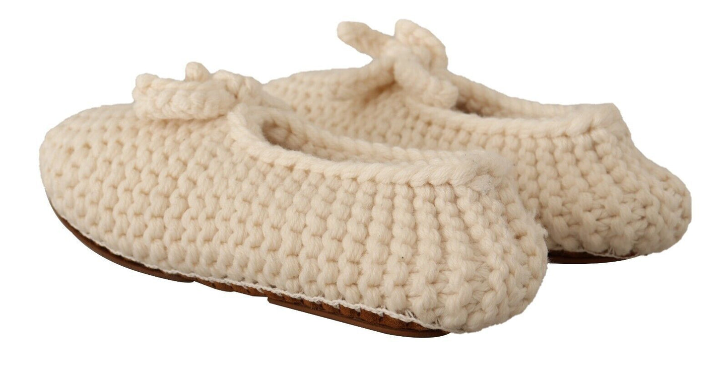 Dolce &amp; Gabbana Chic Wool Knit Ballerina Flats