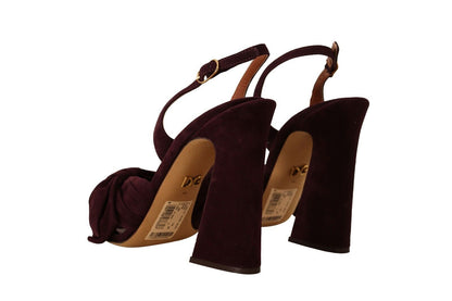 Dolce &amp; Gabbana Elegant Purple Suede Heels Sandals