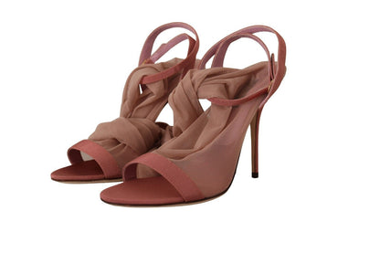 Dolce &amp; Gabbana Elegant Pink Ankle Strap Heels Sandals