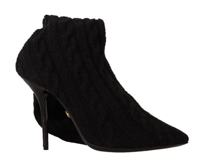 Dolce &amp; Gabbana Elegant Stretch Sock Boots in Black