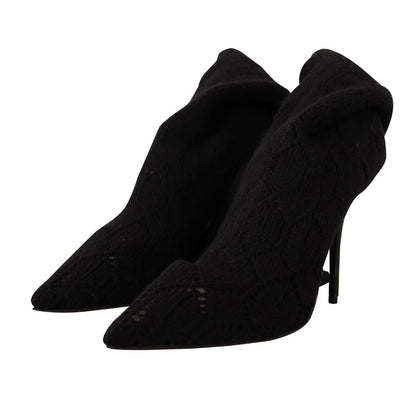 Dolce &amp; Gabbana Elegant Black Stretch Socks Boots