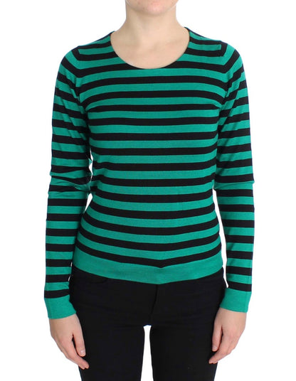 Dolce &amp; Gabbana Elegant Striped Cashmere Silk Sweater