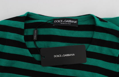 Dolce &amp; Gabbana Elegant Striped Cashmere Silk Sweater