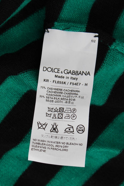 Dolce &amp; Gabbana Elegant Striped Cashmere Silk Sweater