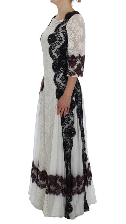 Dolce &amp; Gabbana Floral Lace Silk Blend Maxi Dress