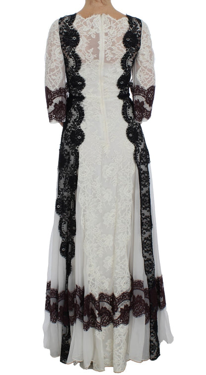 Dolce &amp; Gabbana Floral Lace Silk Blend Maxi Dress