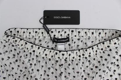 Dolce &amp; Gabbana Elegant Silk Lace Sleep Shorts