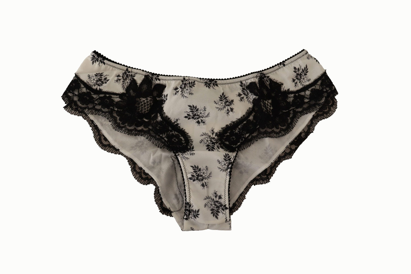 Dolce &amp; Gabbana Elegant White Lace Silk Briefs