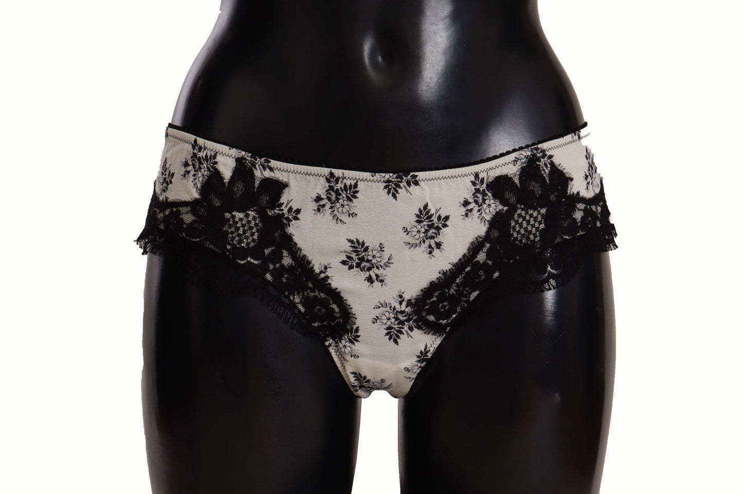 Dolce &amp; Gabbana Elegant White Lace Silk Briefs