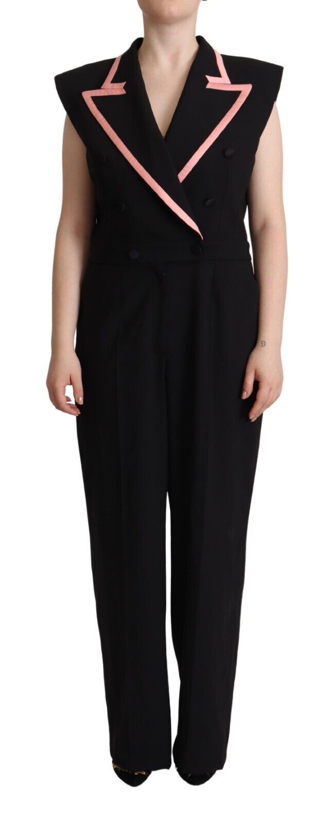 Dolce &amp; Gabbana Elegant Sleeveless Wool Blend Jumpsuit