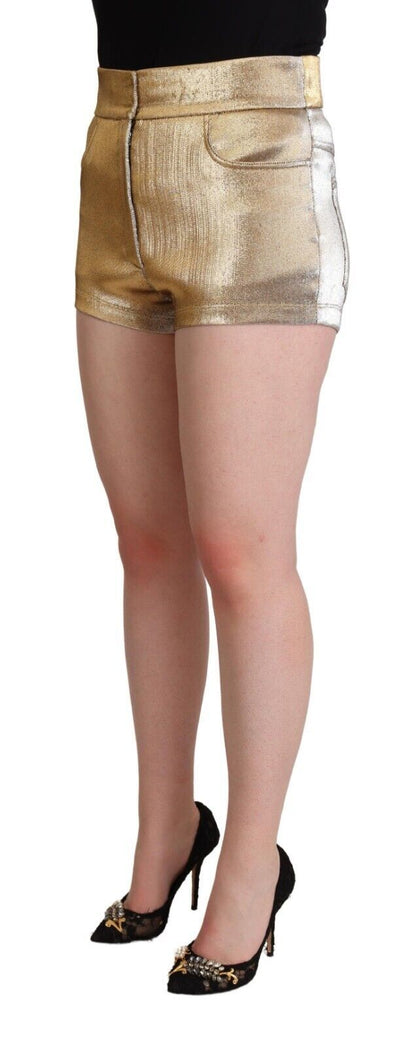 Dolce &amp; Gabbana Elegant Metallic Gold Hot Pants