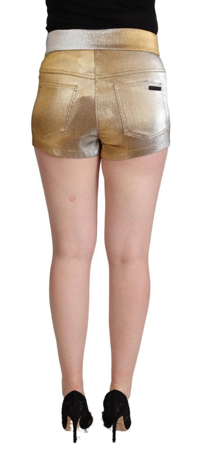 Dolce &amp; Gabbana Elegant Metallic Gold Hot Pants