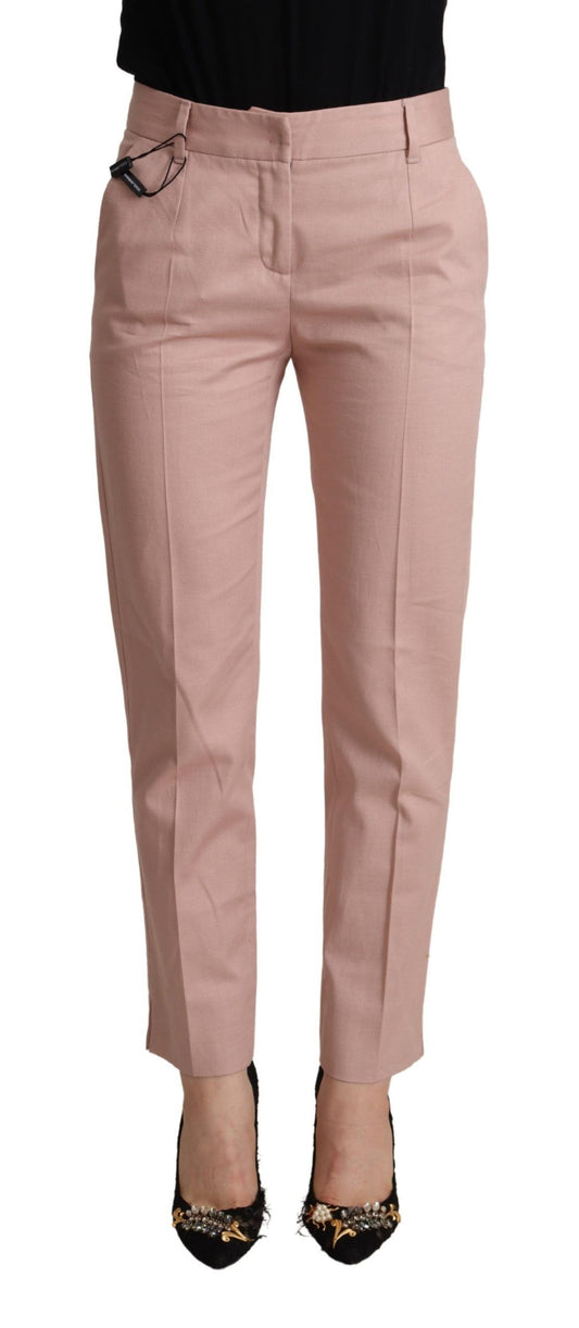 Dolce &amp; Gabbana Elegant Pink Tapered Pants for Sophisticated Style